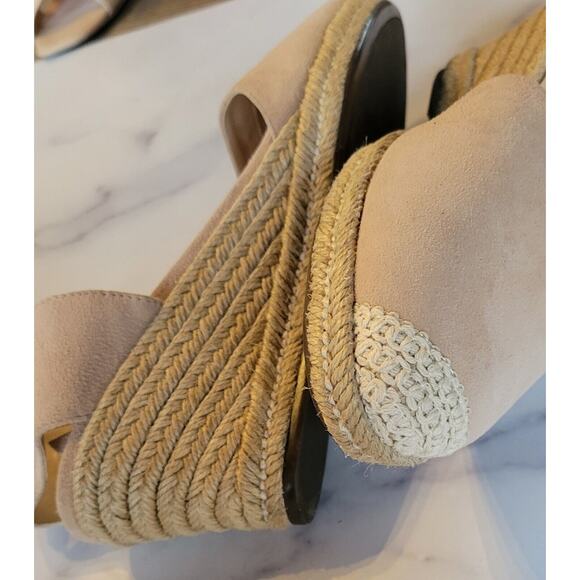 Schutz Womens Wedge Espadrille Heel Platform Sandals Ankle Strap Pink Beige 10 B - Picture 11 of 11